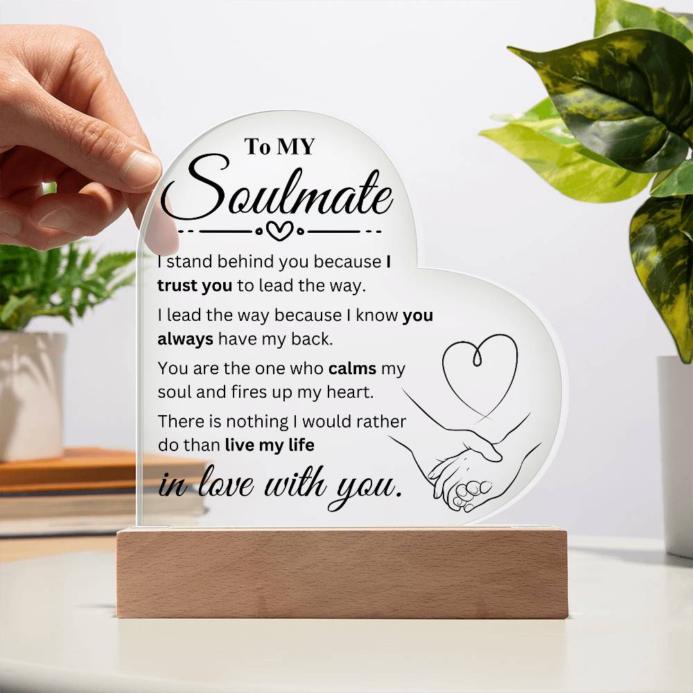 To My Soulmate | In Love With You | Acrylic Heart Plaque