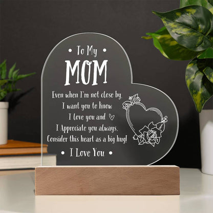 To My Mom | I Love You | Heart Acrylic Plaque