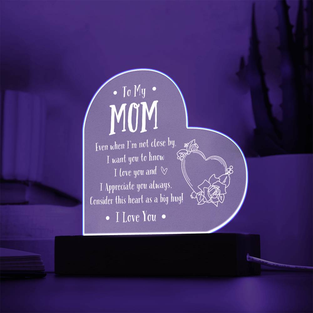 To My Mom | I Love You | Heart Acrylic Plaque