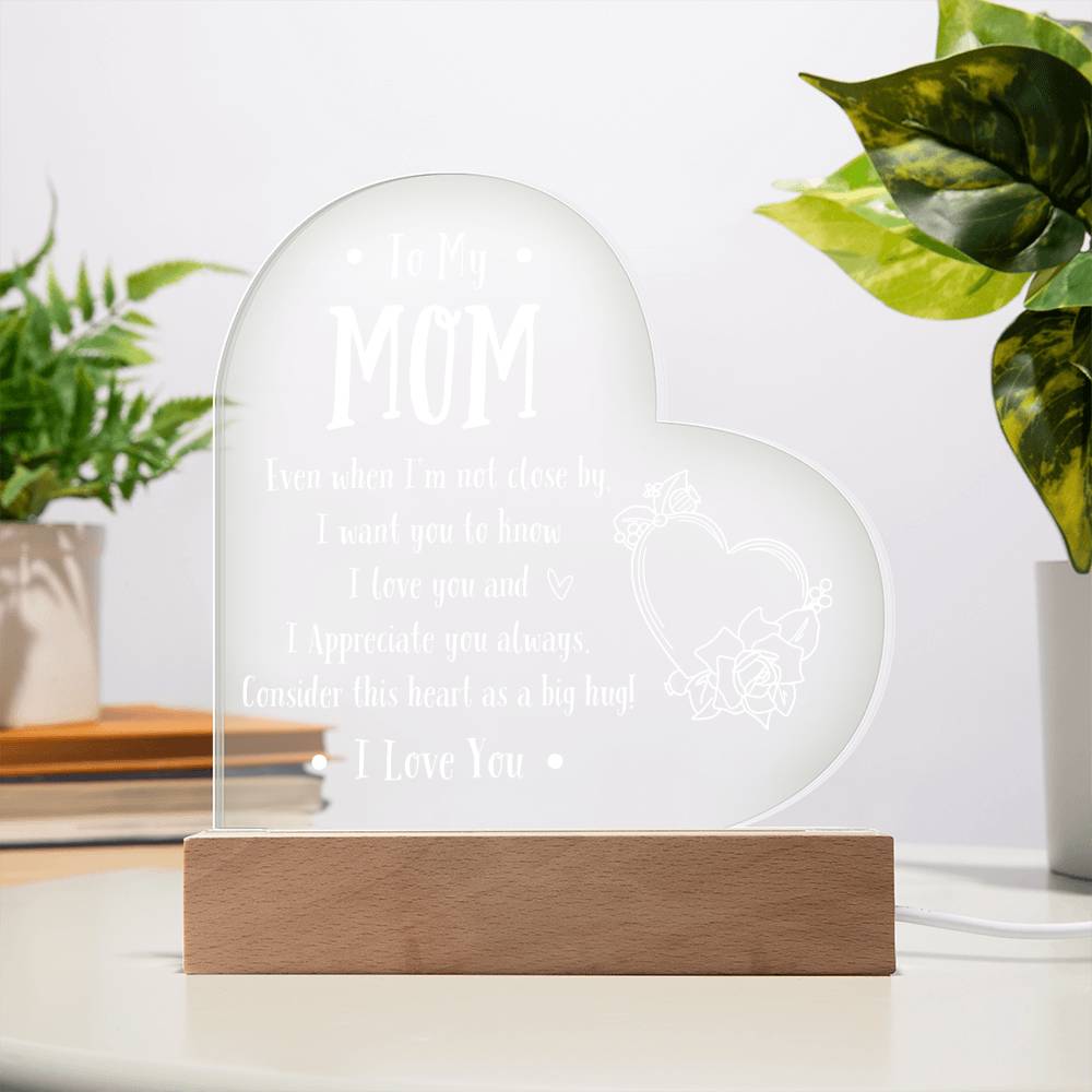 To My Mom | I Love You | Heart Acrylic Plaque