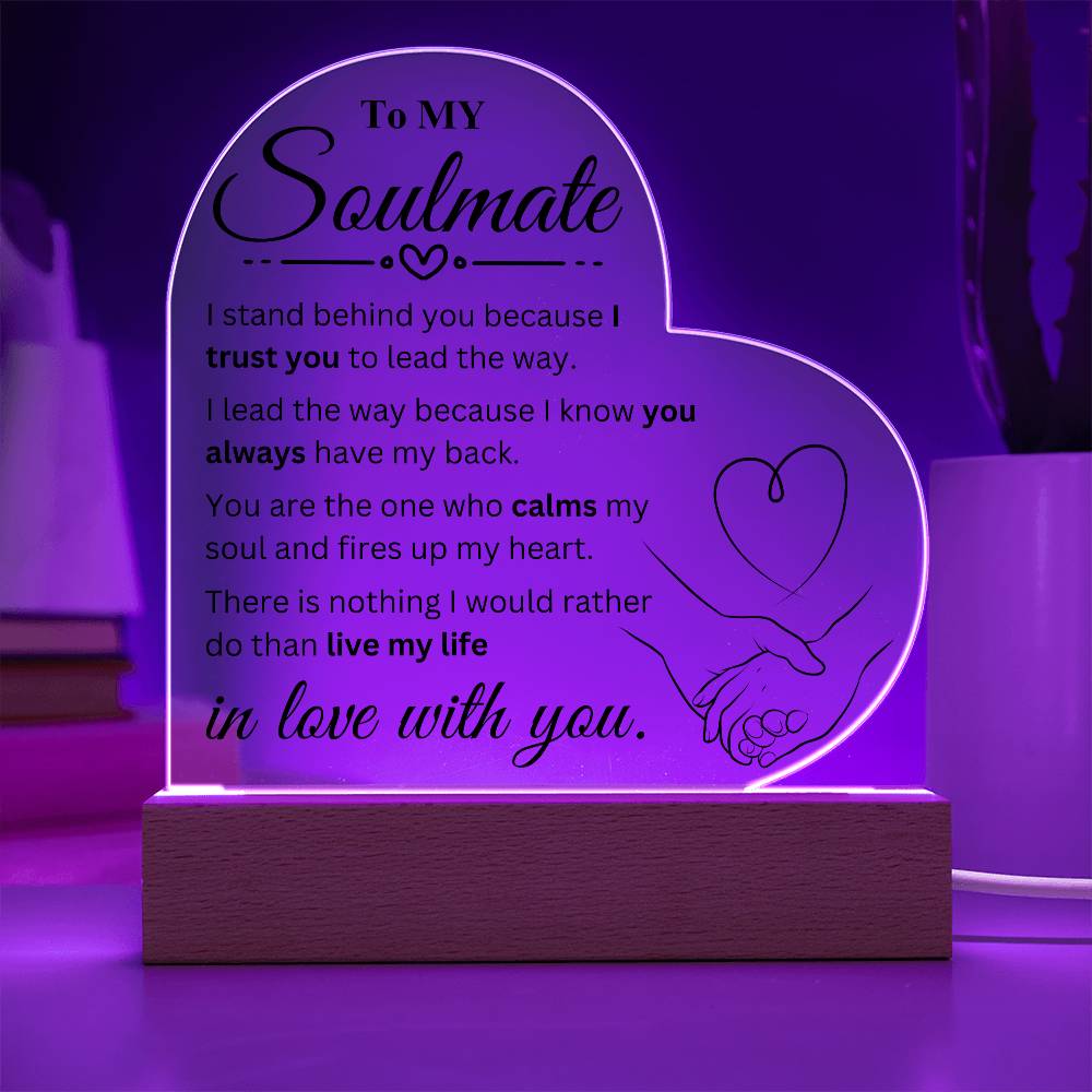 To My Soulmate | In Love With You | Acrylic Heart Plaque