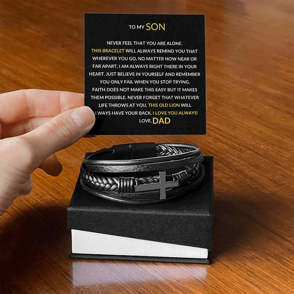 To My Son | Love You Always | Men's Cross Leather