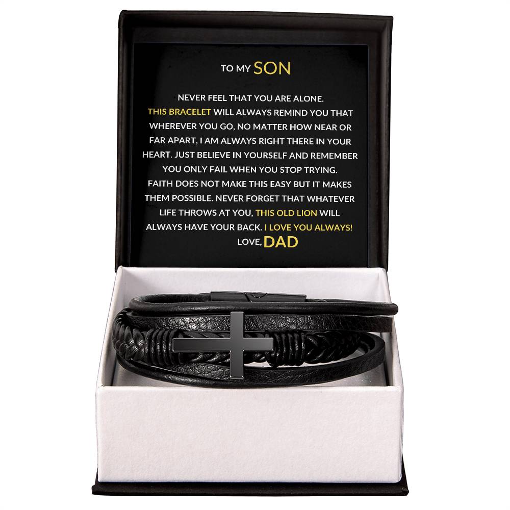 To My Son | Love You Always | Men's Cross Leather