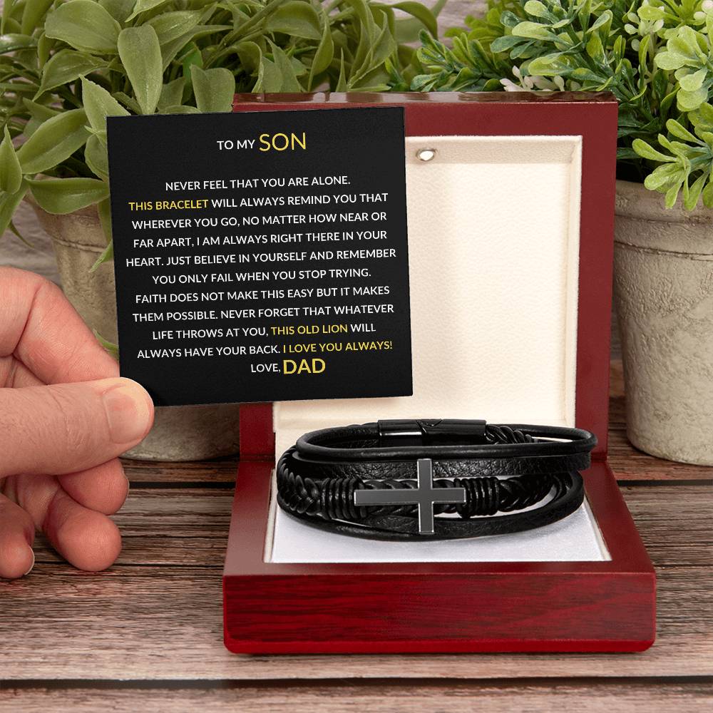 To My Son | Love You Always | Men's Cross Leather