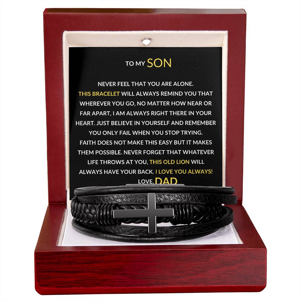To My Son | Love You Always | Men's Cross Leather