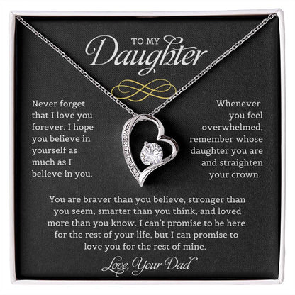 To My Daughter | Never Forget | Forever Love Necklace