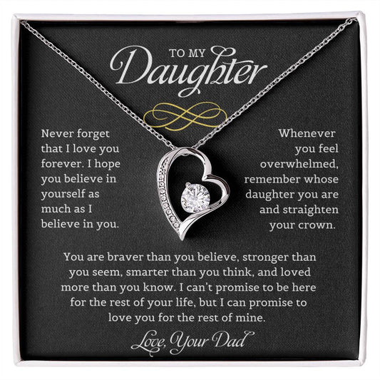 To My Daughter | Never Forget | Forever Love Necklace