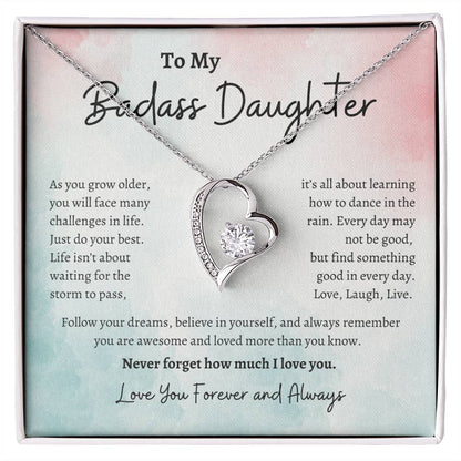 To My Badass Daughter| Forever Love Necklace