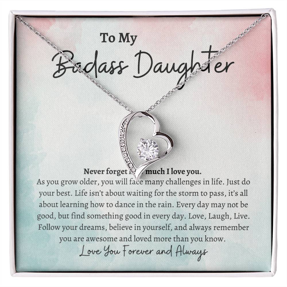 To My Badass Daughter  | Forever Love Necklace -sp