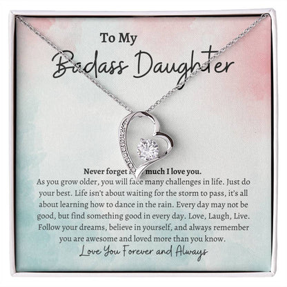 To My Badass Daughter  | Forever Love Necklace -sp