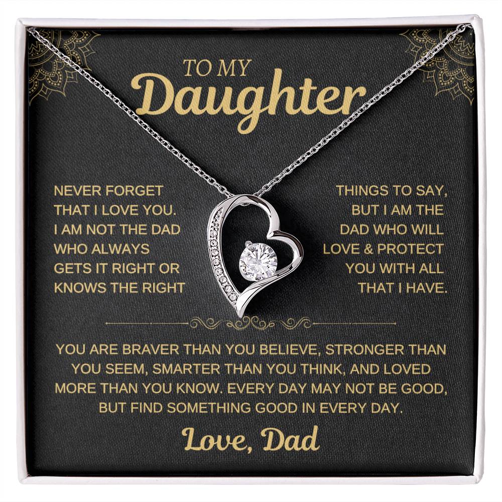 To My Daughter - Love Dad - Beautiful Gift Necklace