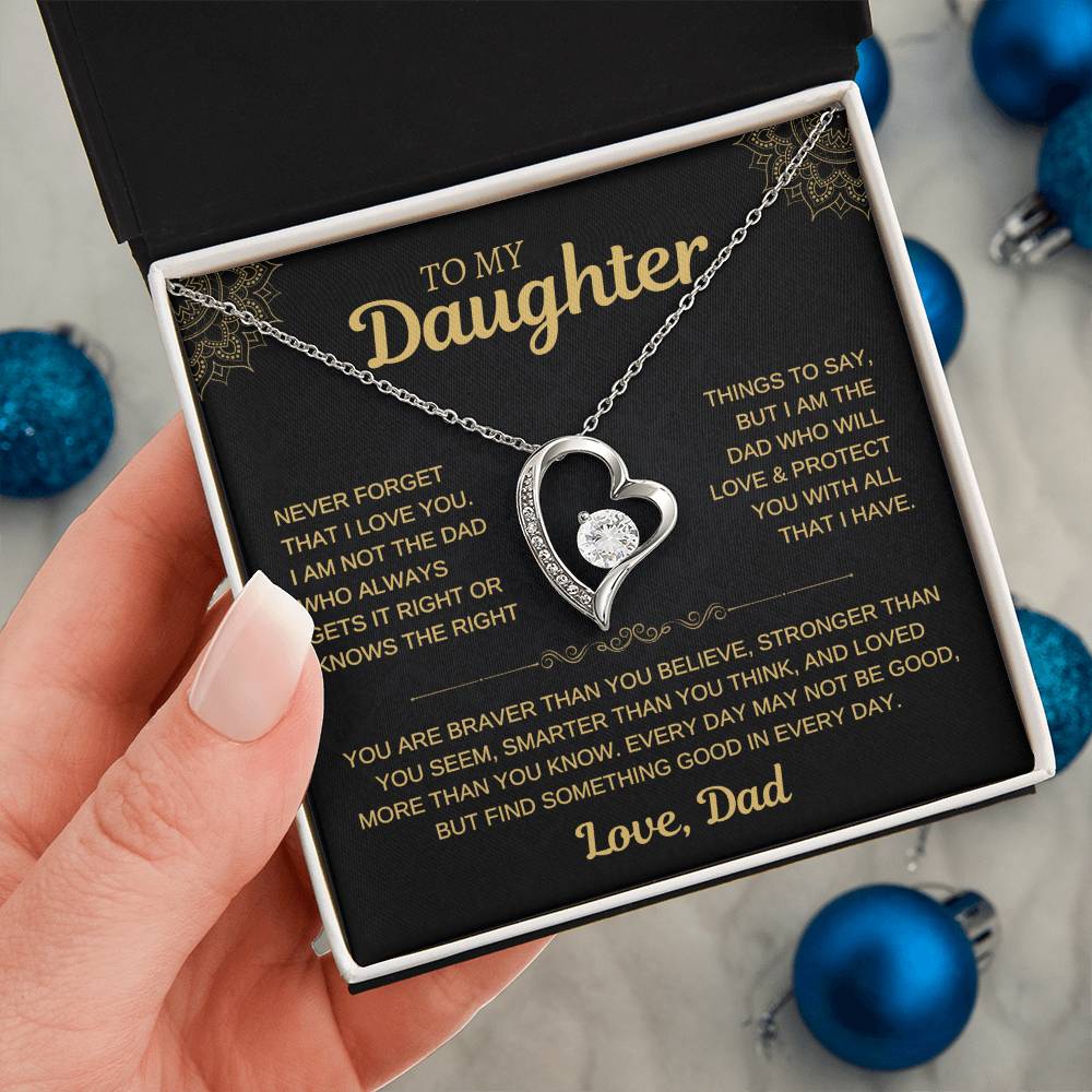 To My Daughter - Love Dad - Beautiful Gift Necklace