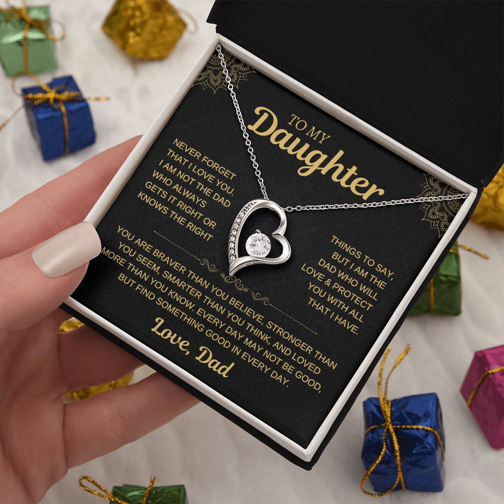 To My Daughter - Love Dad - Beautiful Gift Necklace