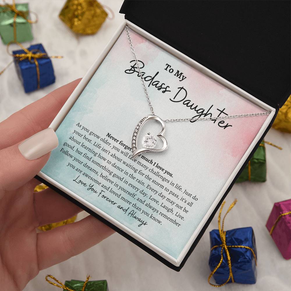 To My Badass Daughter  | Forever Love Necklace -sp