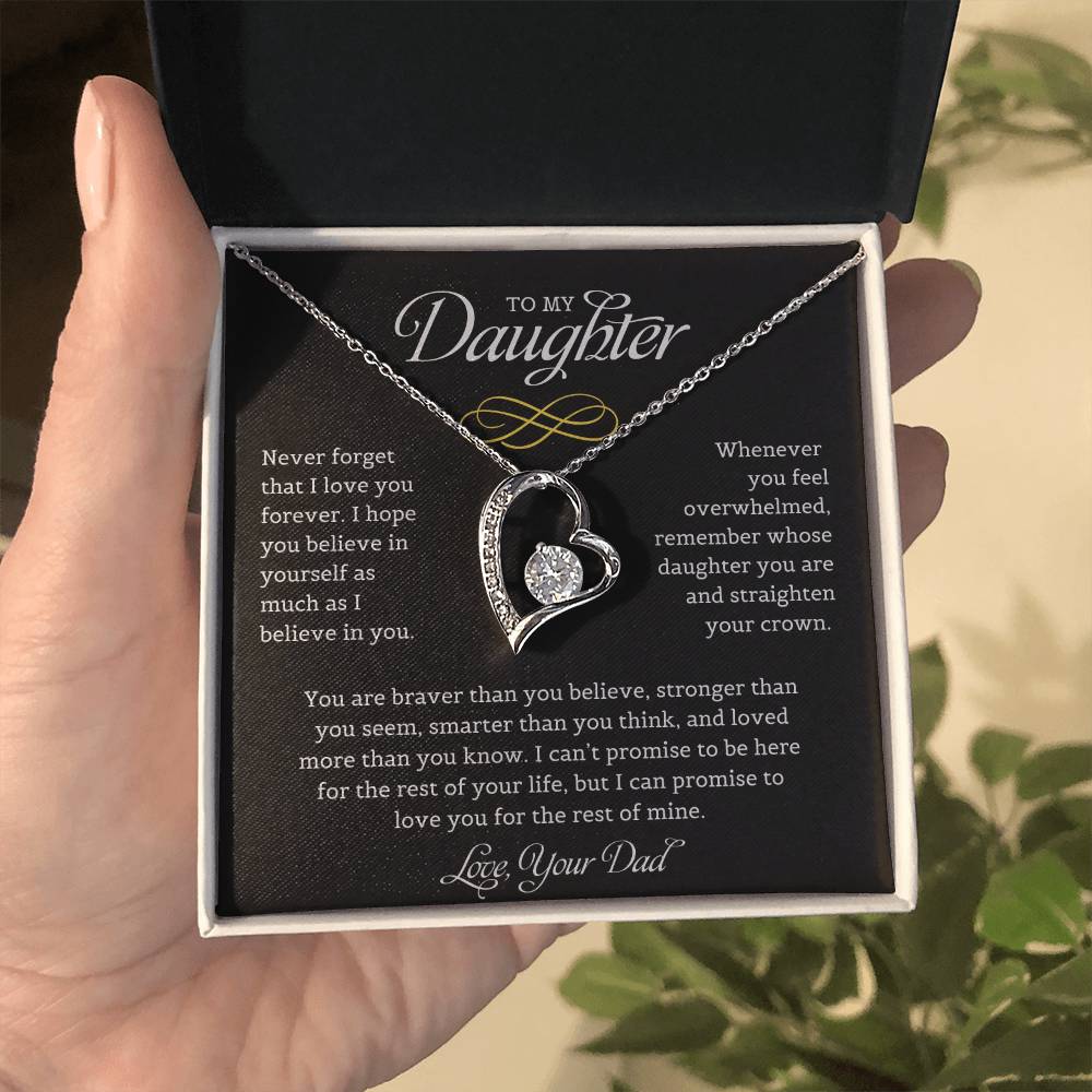 To My Daughter | Never Forget | Forever Love Necklace