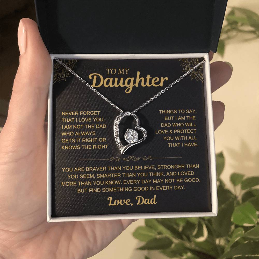 To My Daughter - Love Dad - Beautiful Gift Necklace
