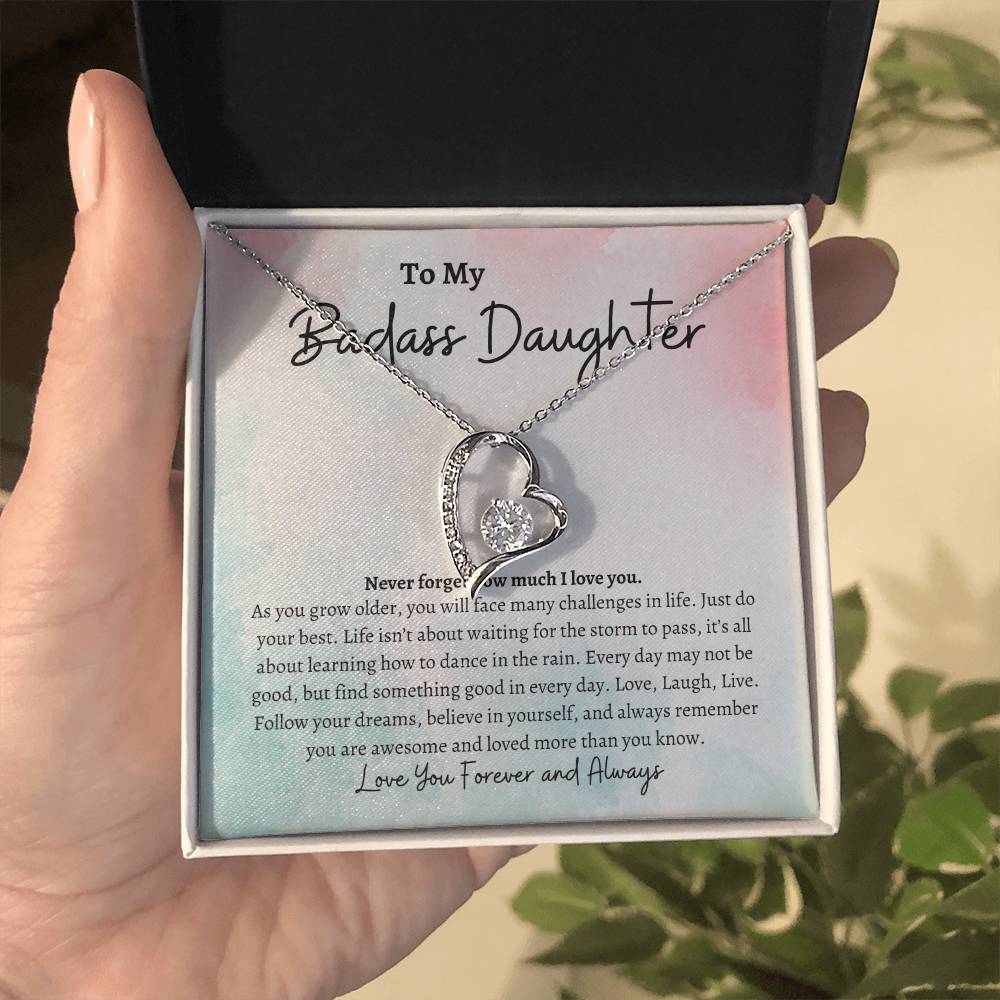 To My Badass Daughter  | Forever Love Necklace -sp