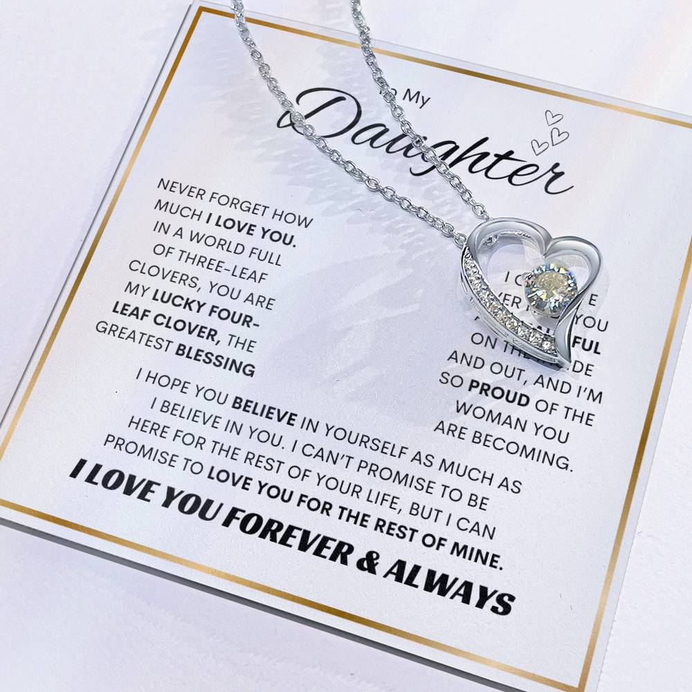 To My Daughter | Forever Love Necklace | SQ Gold Frame