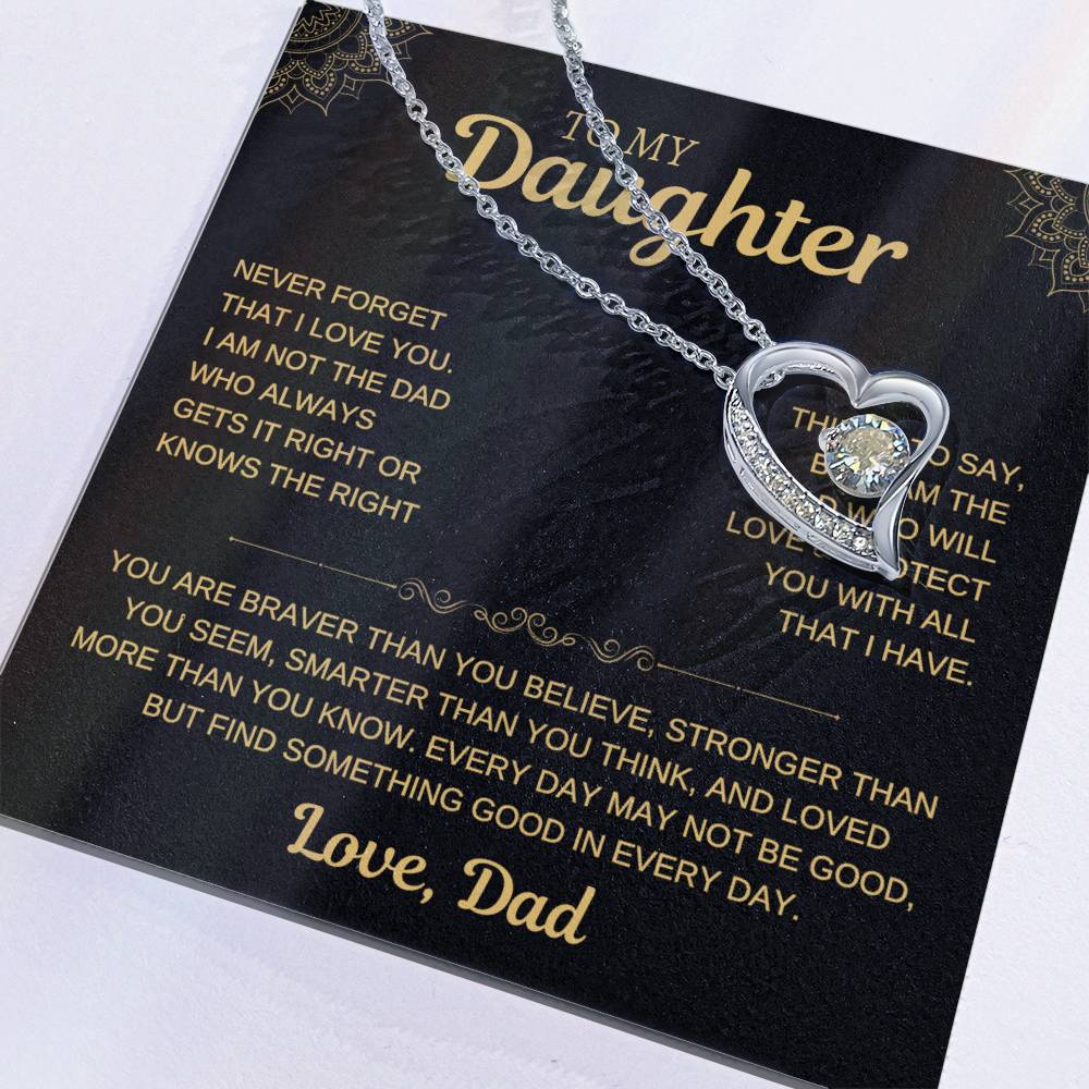 To My Daughter - Love Dad - Beautiful Gift Necklace