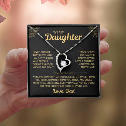 To My Daughter - Love Dad - Beautiful Gift Necklace