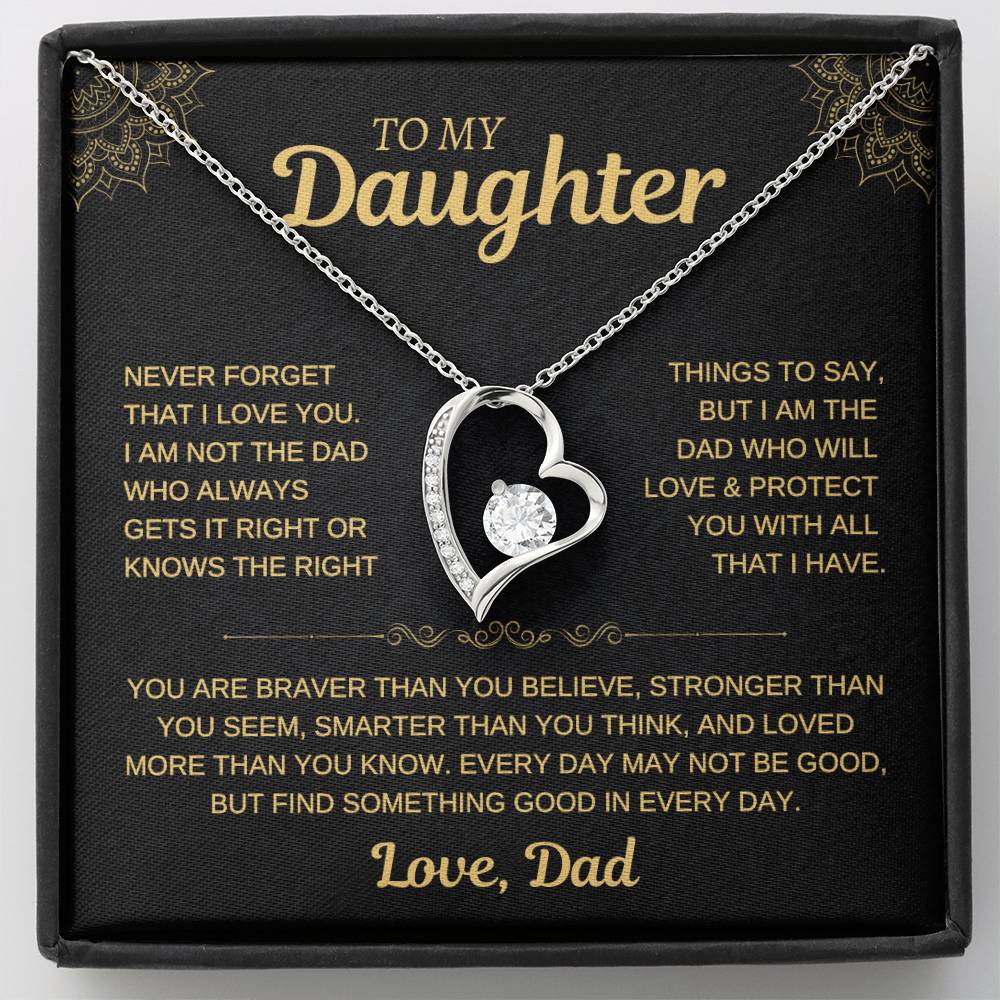 To My Daughter - Love Dad - Beautiful Gift Necklace