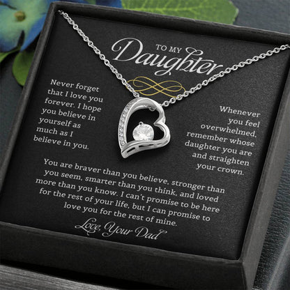 To My Daughter | Never Forget | Forever Love Necklace