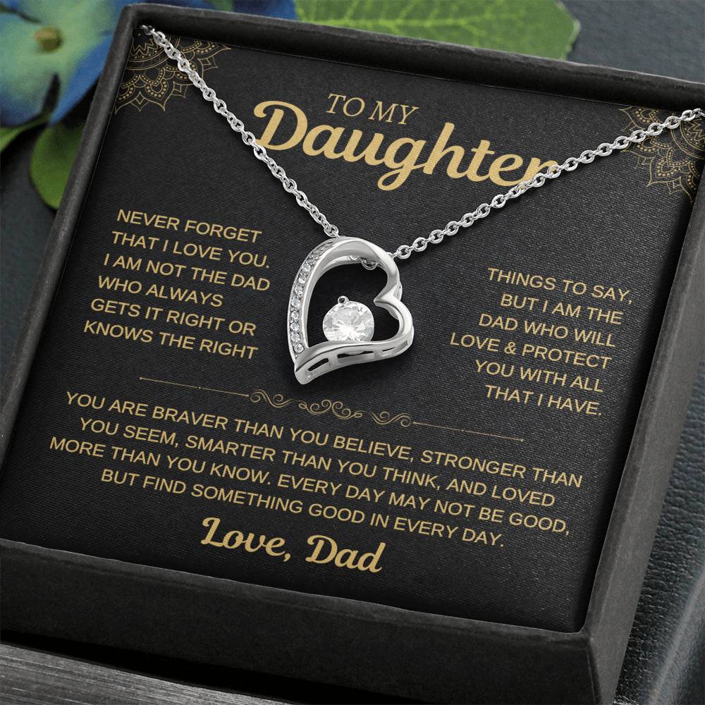 To My Daughter - Love Dad - Beautiful Gift Necklace