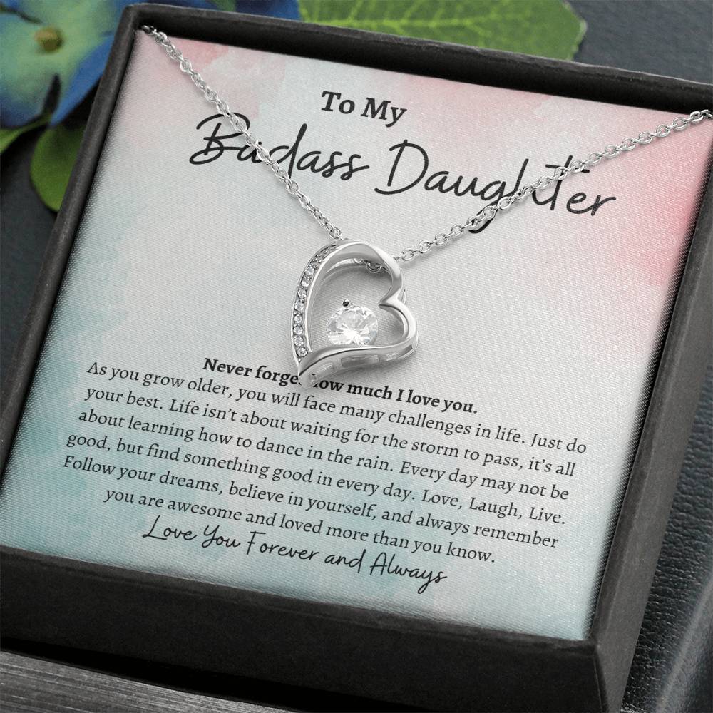 To My Badass Daughter  | Forever Love Necklace -sp