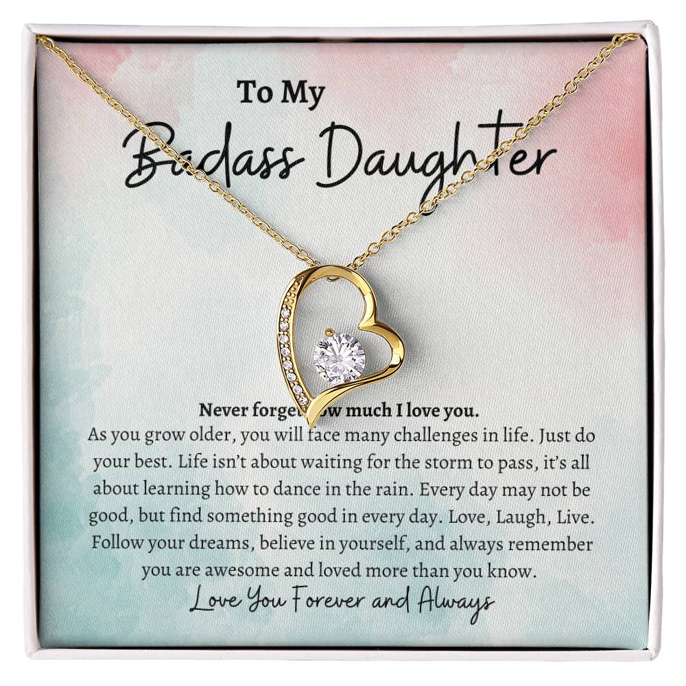 To My Badass Daughter  | Forever Love Necklace -sp