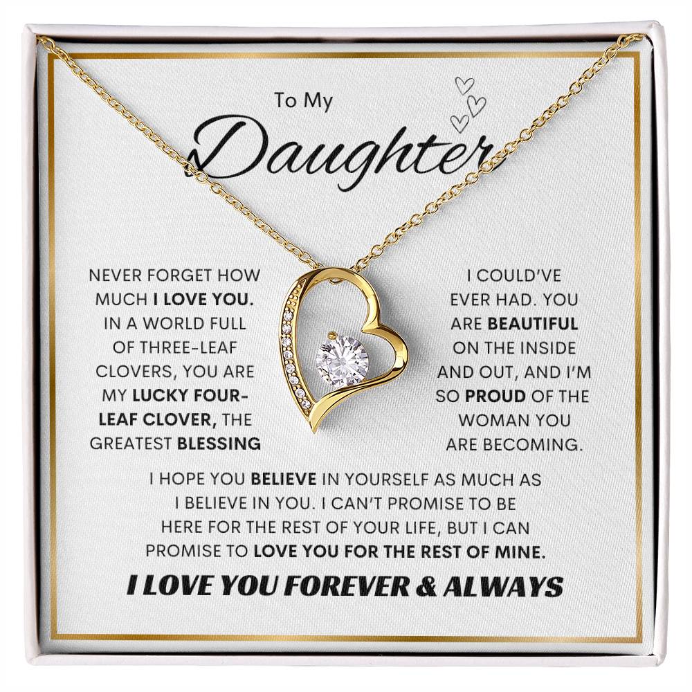 To My Daughter | Forever Love Necklace | SQ Gold Frame