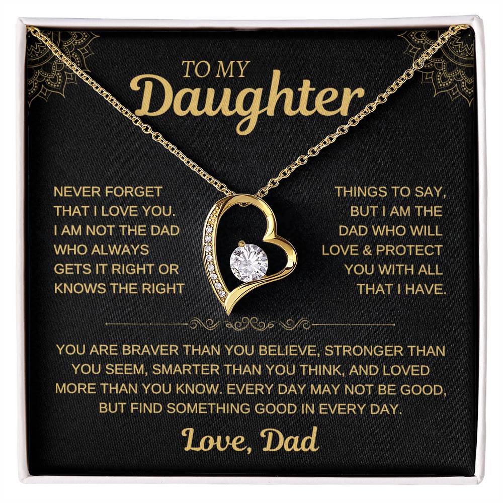 To My Daughter - Love Dad - Beautiful Gift Necklace