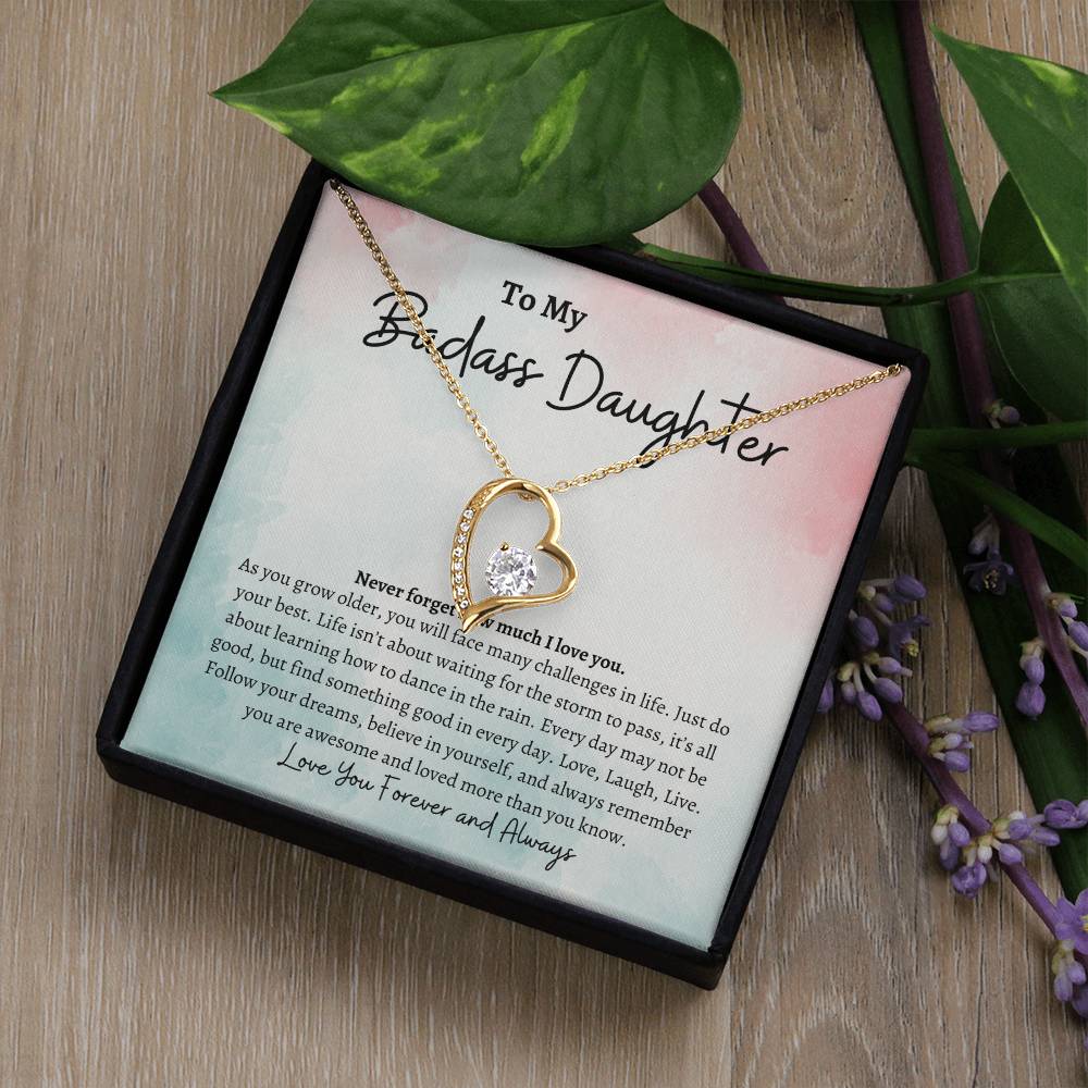 To My Badass Daughter  | Forever Love Necklace -sp