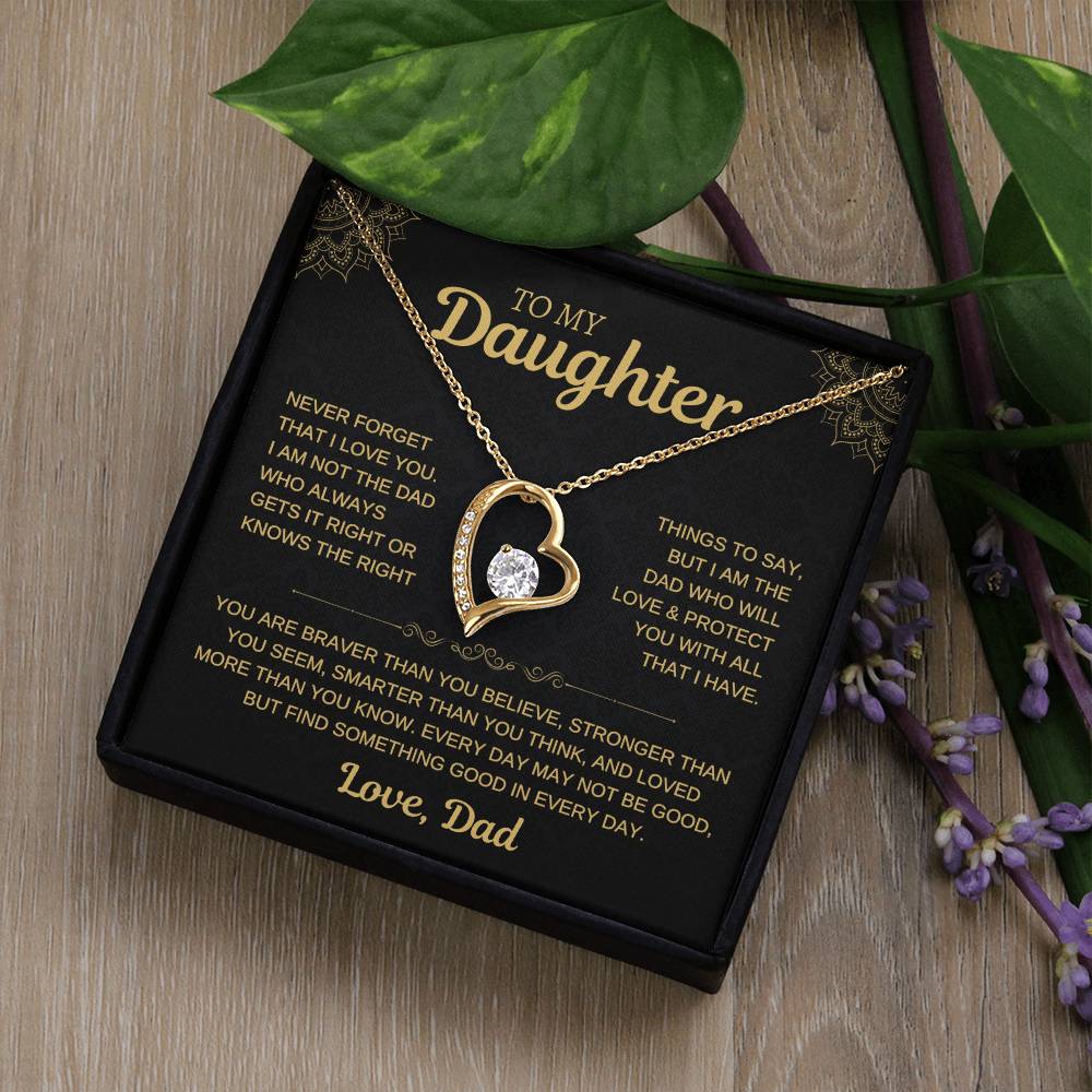 To My Daughter - Love Dad - Beautiful Gift Necklace
