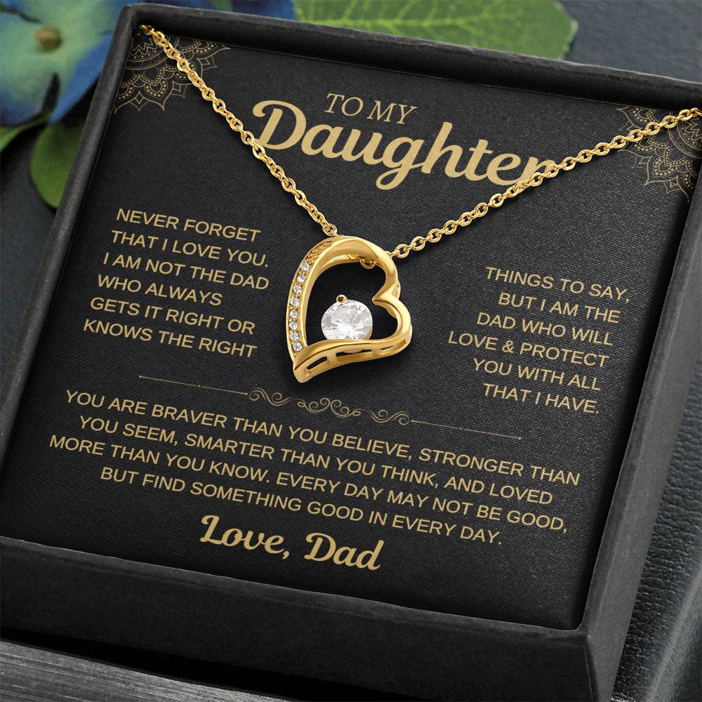 To My Daughter - Love Dad - Beautiful Gift Necklace