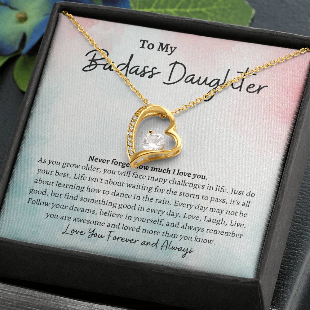 To My Badass Daughter  | Forever Love Necklace -sp