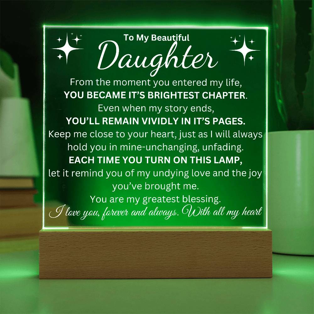 To My Daughter | Brightest Chapter | Acrylic Plaque