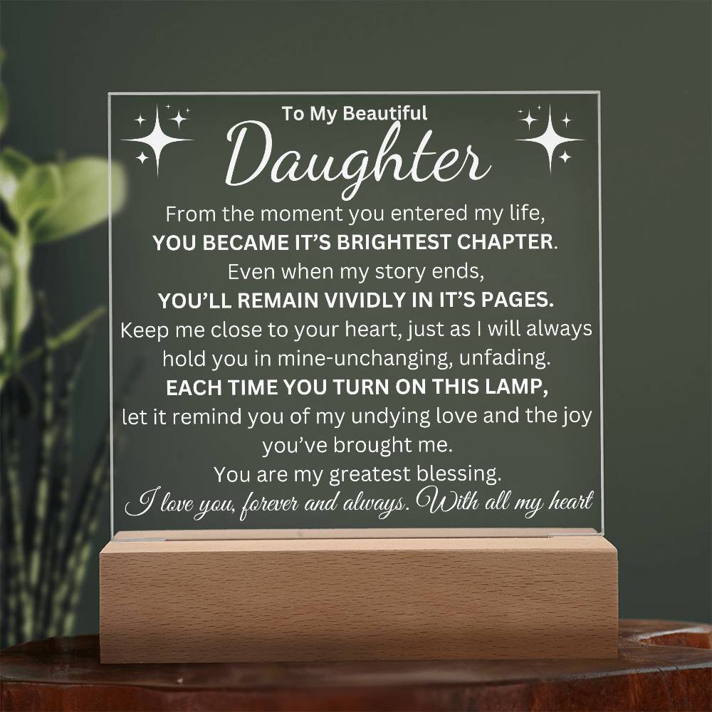 To My Daughter | Brightest Chapter | Acrylic Plaque