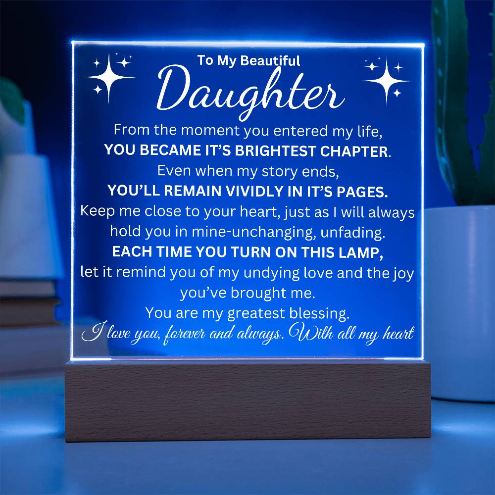 To My Daughter | Brightest Chapter | Acrylic Plaque