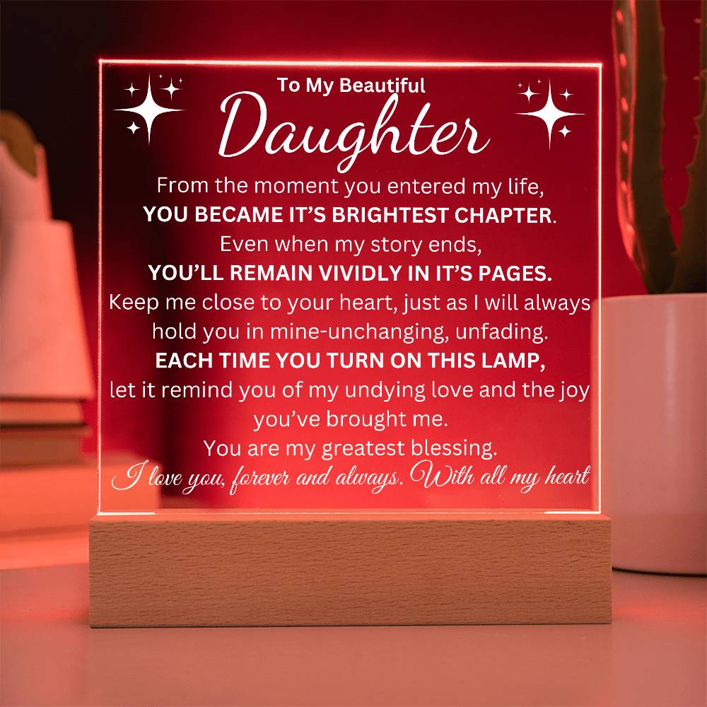 To My Daughter | Brightest Chapter | Acrylic Plaque