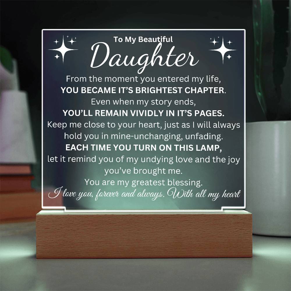 To My Daughter | Brightest Chapter | Acrylic Plaque