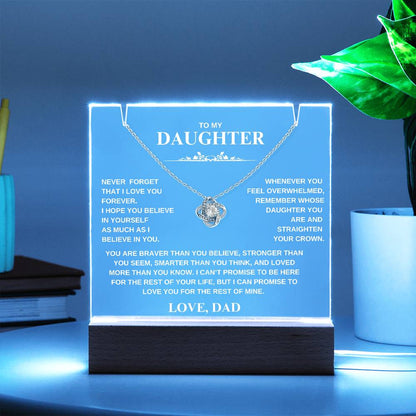 To My Daughter Love Dad | Love Knot Acrylic Plaque