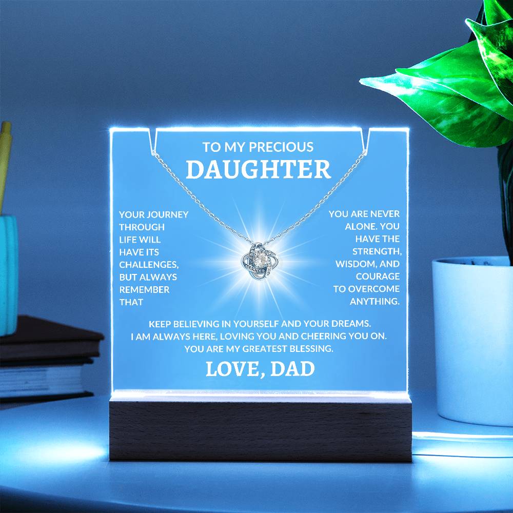 To My Precious Daughter Love, Dad | Keepsake Acrylic Bundle