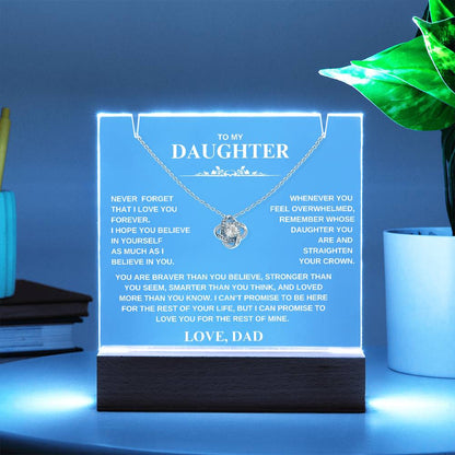 To My Daughter Love Dad | Love Knot Acrylic Plaque