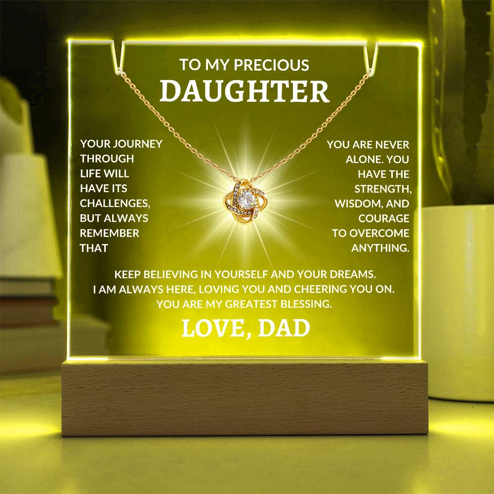 To My Precious Daughter Love, Dad | Keepsake Acrylic Bundle