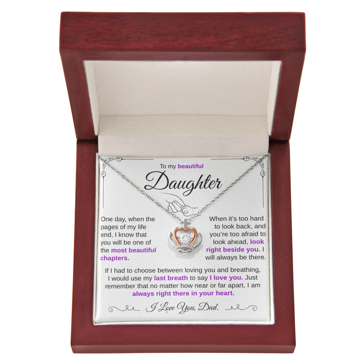 To My Daughter Necklace - You're One Of My Most Beautiful Chapters.