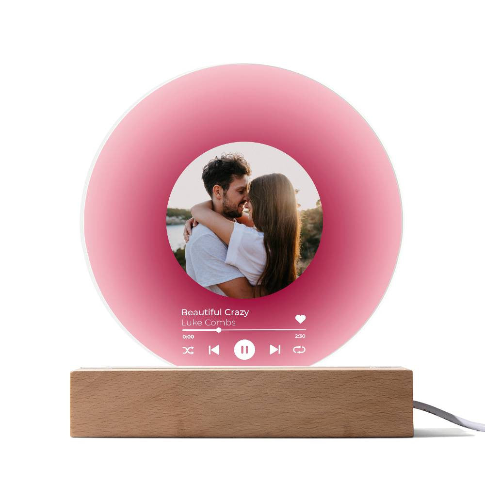 Personalized Vinyl Record with Photo - Acrylic Song Plaque