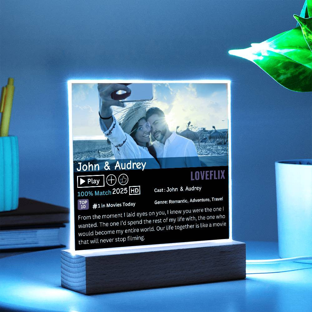 Personalized Loveflix Acrylic Plaque