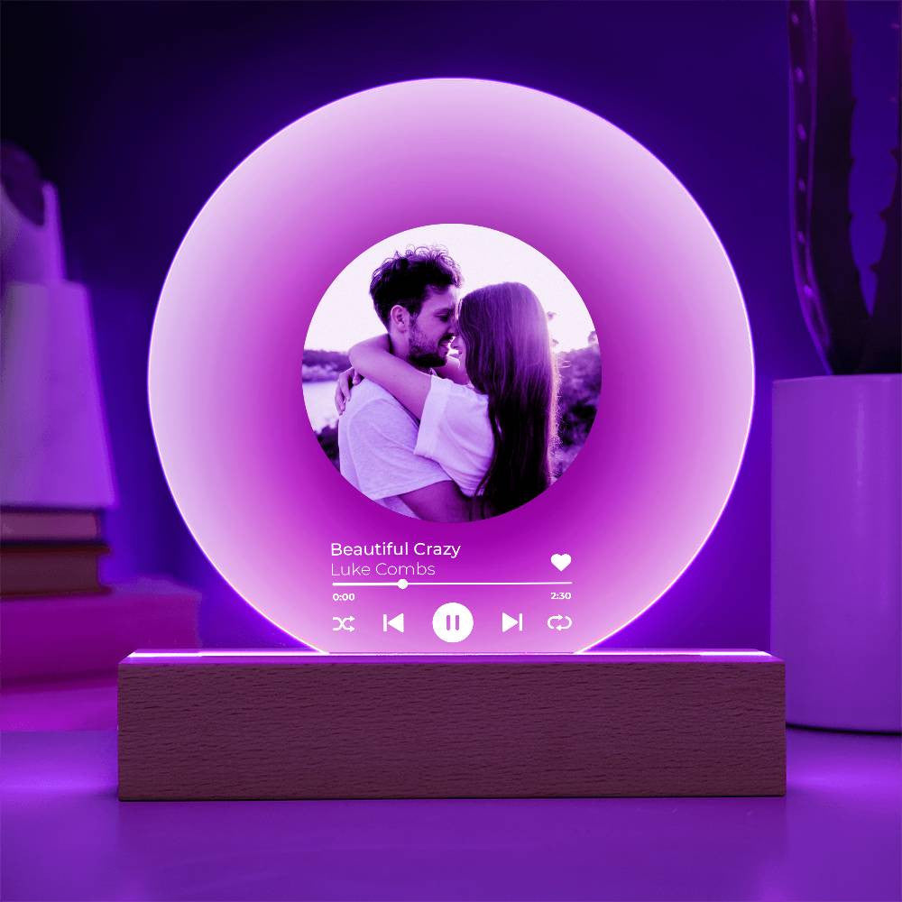 Personalized Vinyl Record with Photo - Acrylic Song Plaque