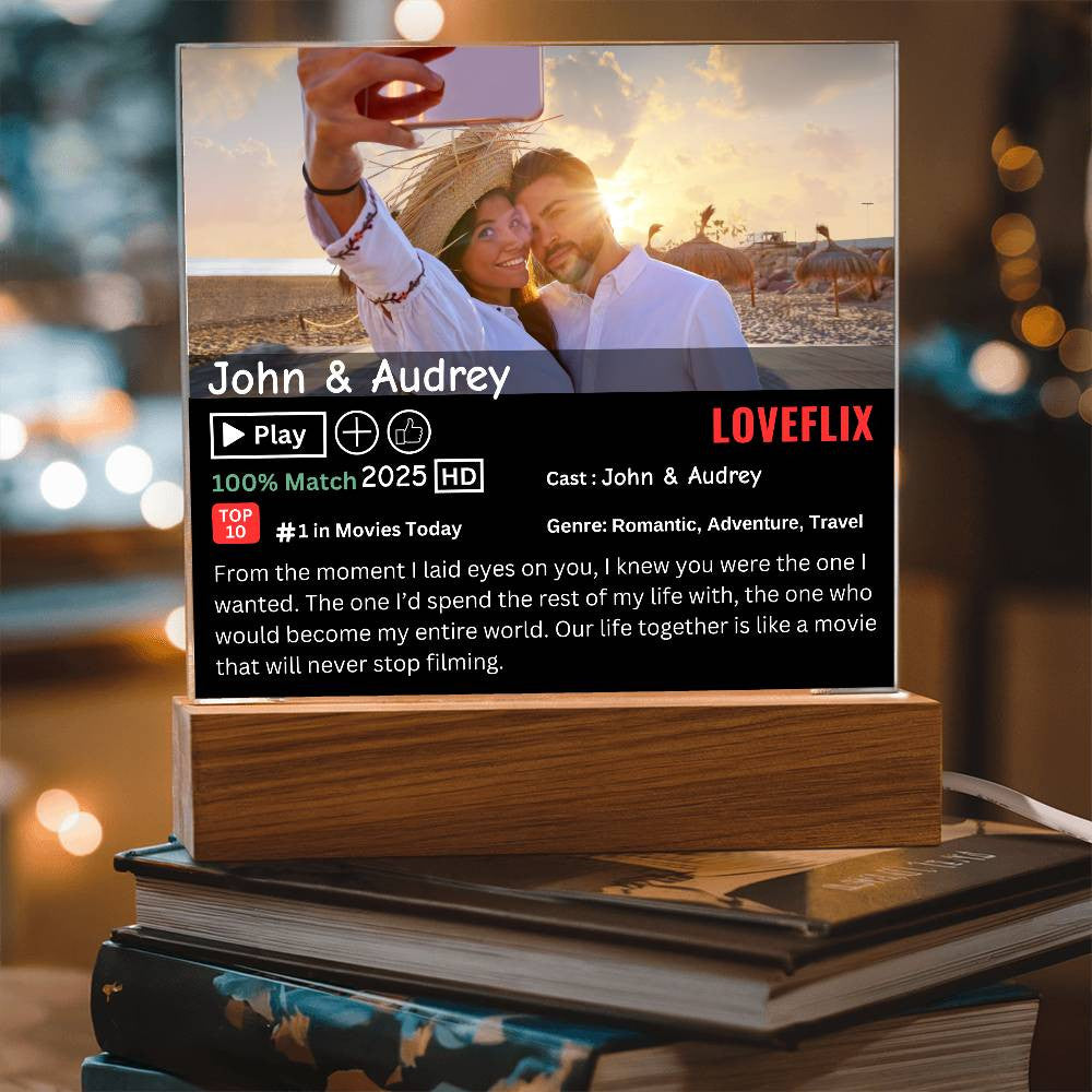 Personalized Loveflix Acrylic Plaque