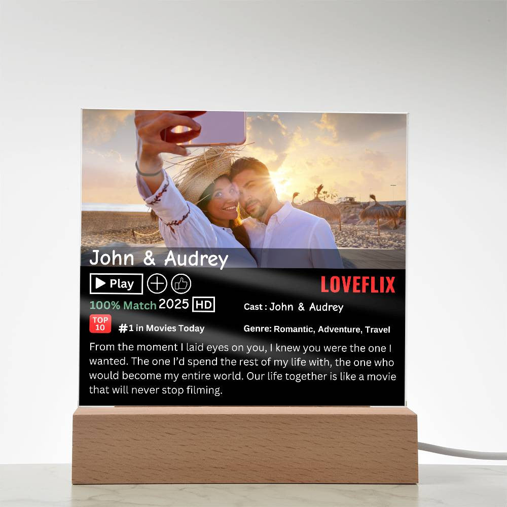 Personalized Loveflix Acrylic Plaque
